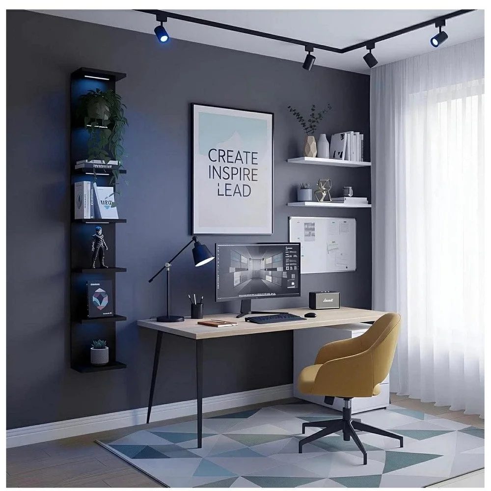 7-tier Wall Shelf With‎ 10 RGB Lightning Modes Multifunctional Wall Mounted